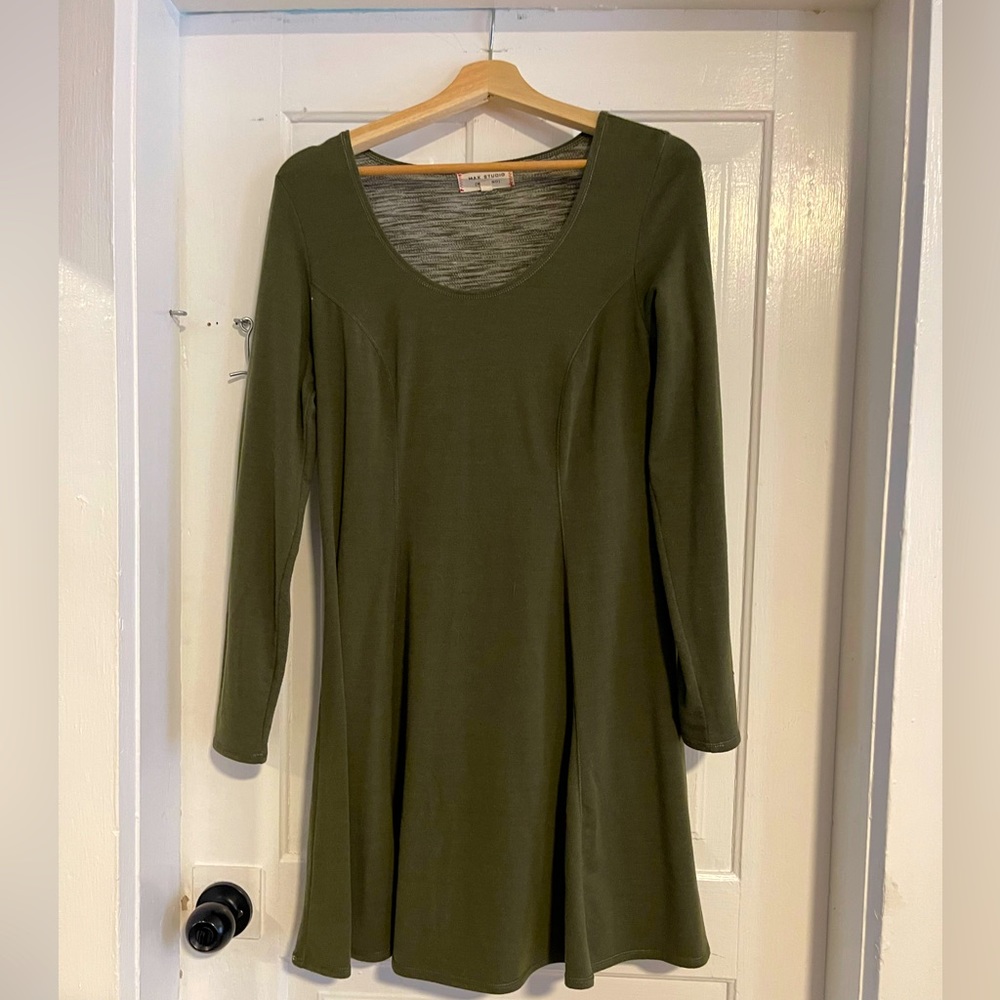 Olive green long sleeve dress. Size small